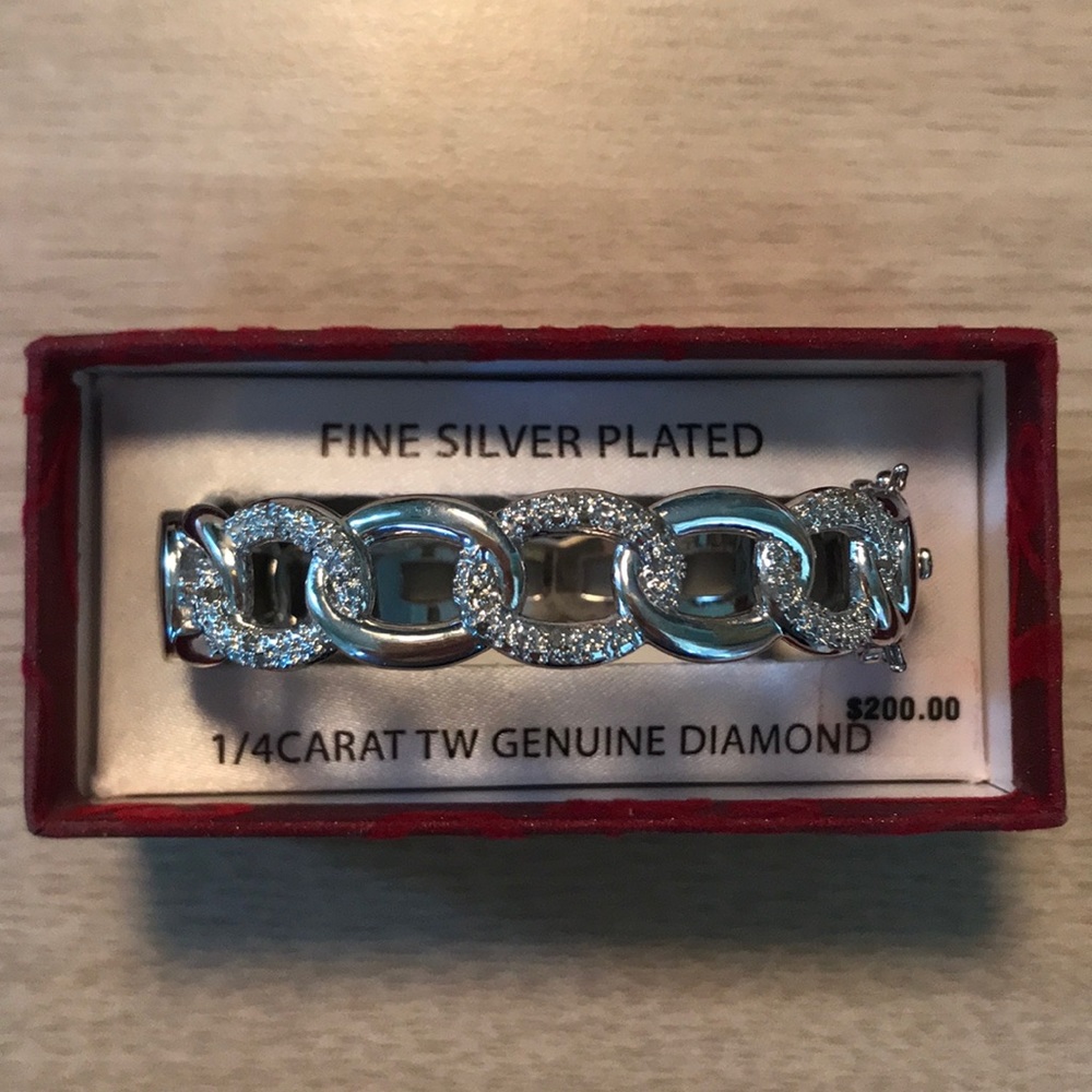 Silver plated bangle bracelet